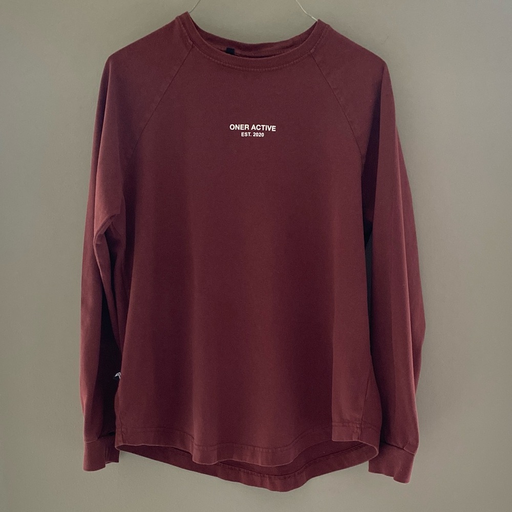 Oner Active long sleeve workout/lounge shirt in cocoa brown. Size XS.